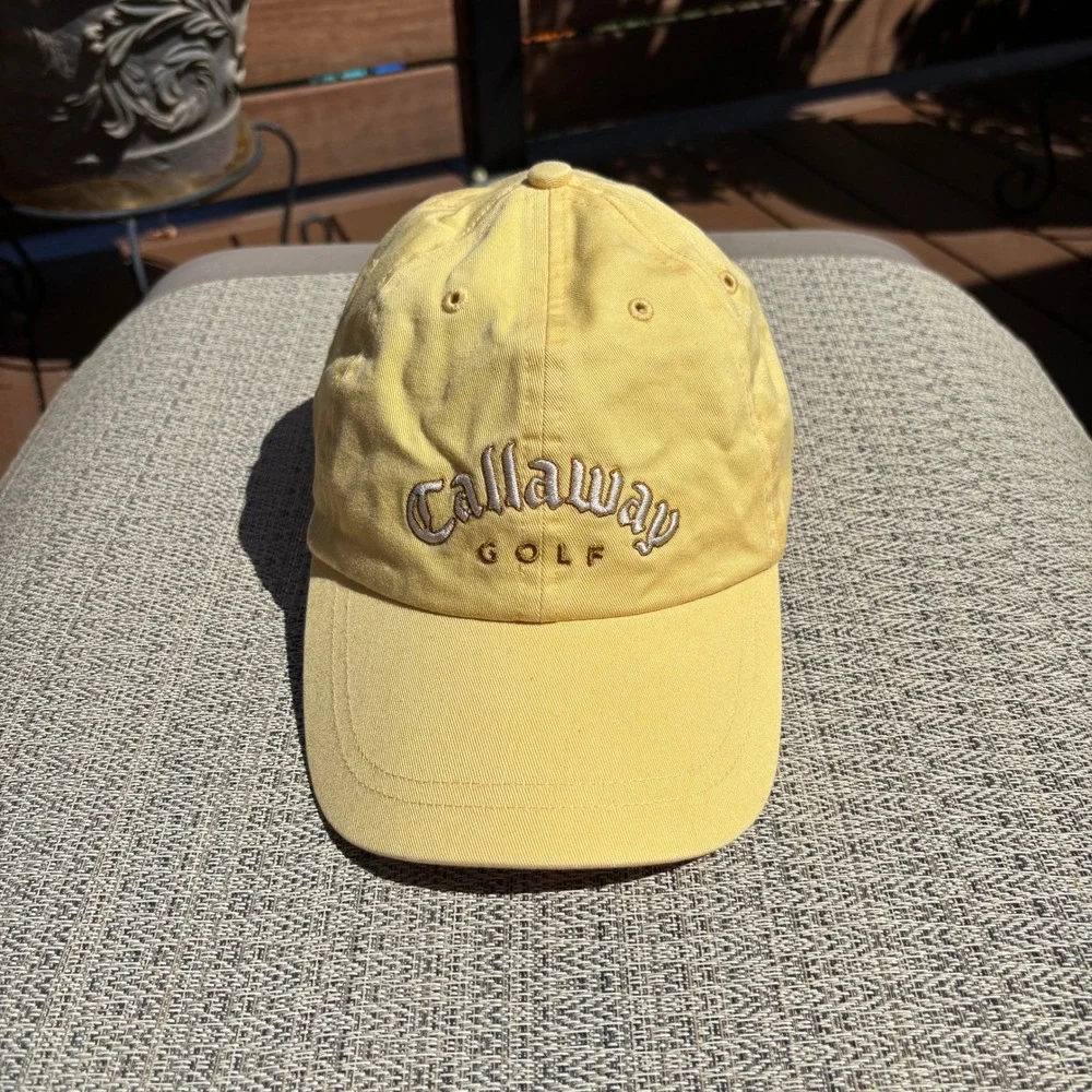 Callaway Golf Hat Unisex OSFA Yellow Good Used Condition Embroidered Logo Cap